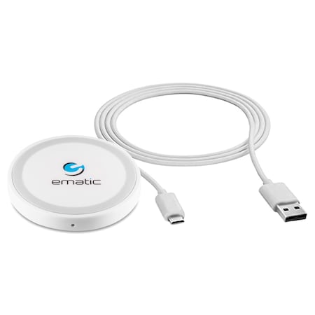Ematic 1,500 mA Wireless Charging Pad with USB Charging Cable MWCH1500